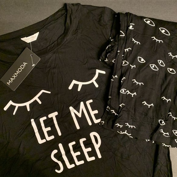 NWT Max Moda Let Me Sleep Capri Pajamas Short Sleeve PJs Size Medium Lou… - Picture 1 of 12